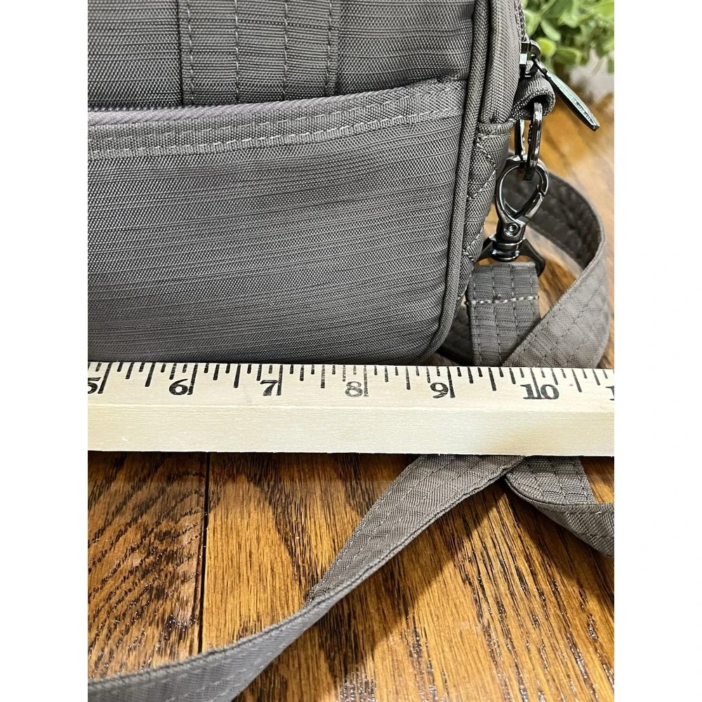 Lug Carousel Crossbody Belt Bag Purse Gray Brown Quilted Convertible